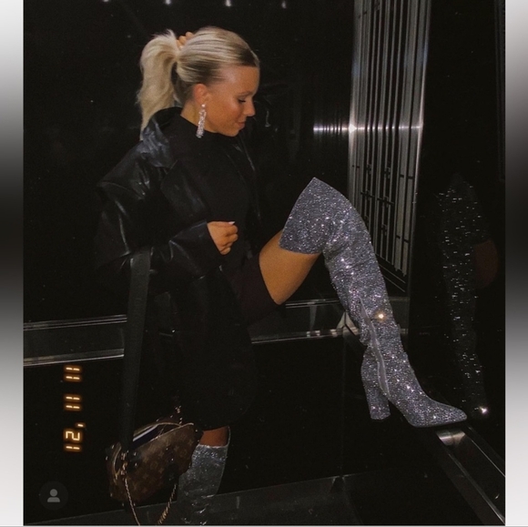 NWT Gianni Bini Queen Bee Rhinestone Over the Knee Boots - Picture 13 of 13